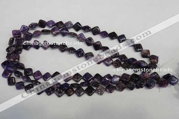 CKU48 15.5 inches 10*10mm diamond purple kunzite beads wholesale