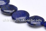 CLA19 18mm coin deep blue dyed lapis lazuli gemstone beads