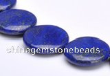 CLA20 coin 20mm deep blue dyed lapis lazuli gemstone beads