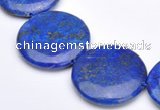 CLA21 coin deep blue dyed lapis lazuli 25mm gemstone beads