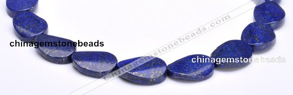 CLA31 19*25mm twisted oval deep blue dyed lapis lazuli beads