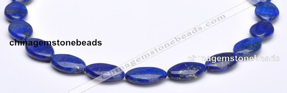 CLA34 13*20mm flat oval deep blue dyed lapis lazuli beads