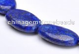 CLA36 flat oval deep blue dyed lapis lazuli 15*25mm beads