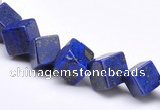 CLA39 6*6*6mm oblique-drilled cubic dyed lapis lazuli beads