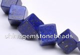 CLA40 oblique-drilled cubic 10*10*10mm dyed lapis lazuli beads