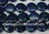 CLA411 15.5 inches 12mm flat round synthetic lapis lazuli beads