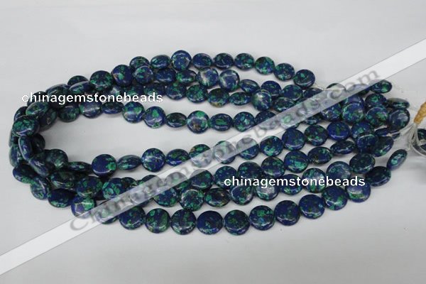 CLA412 15.5 inches 14mm flat round synthetic lapis lazuli beads