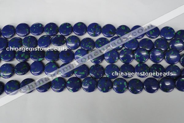 CLA415 15.5 inches 20mm flat round synthetic lapis lazuli beads