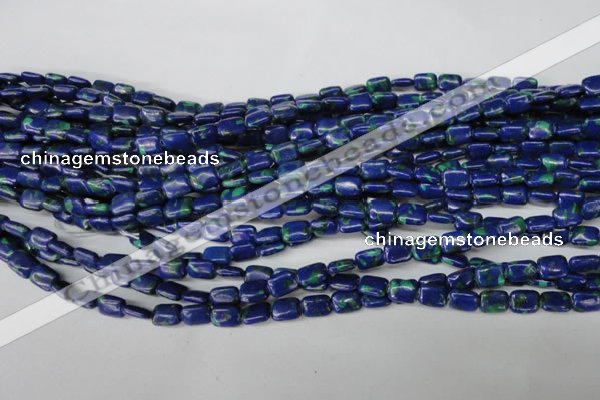 CLA425 15.5 inches 6*8mm rectangle synthetic lapis lazuli beads