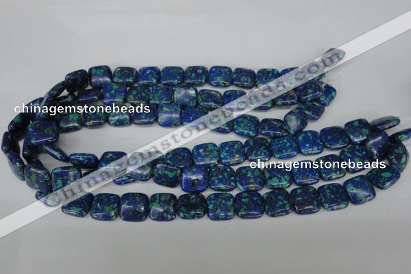 CLA435 15.5 inches 14*14mm square synthetic lapis lazuli beads