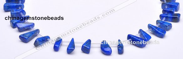 CLA44 Freeform pyramid deep blue dyed lapis lazuli stone beads