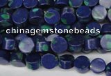 CLA441 15.5 inches 6mm coin synthetic lapis lazuli beads