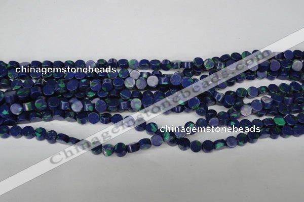 CLA441 15.5 inches 6mm coin synthetic lapis lazuli beads