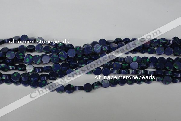 CLA442 15.5 inches 8mm coin synthetic lapis lazuli beads