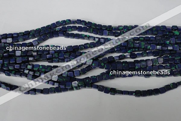 CLA445 15.5 inches 6*6mm square synthetic lapis lazuli beads