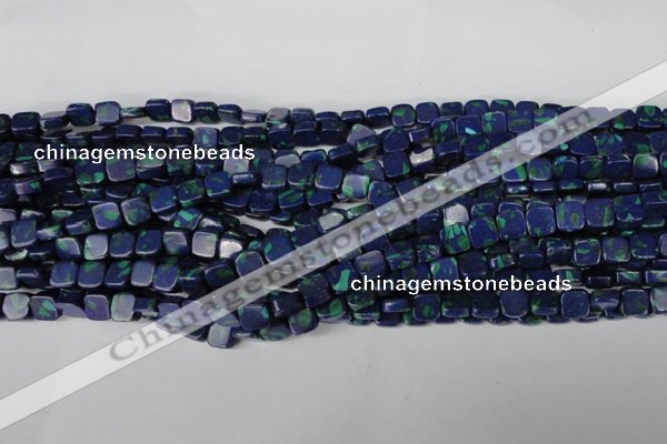 CLA447 15.5 inches 8*8mm square synthetic lapis lazuli beads