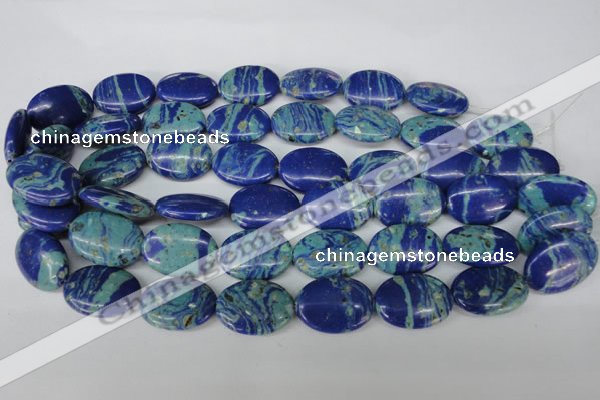 CLA465 15.5 inches 18*25mm oval synthetic lapis lazuli beads