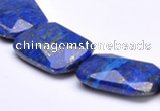 CLA47 Faceted rectangle 20*30mm deep blue dyed lapis lazuli bead