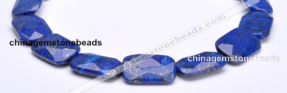 CLA47 Faceted rectangle 20*30mm deep blue dyed lapis lazuli bead