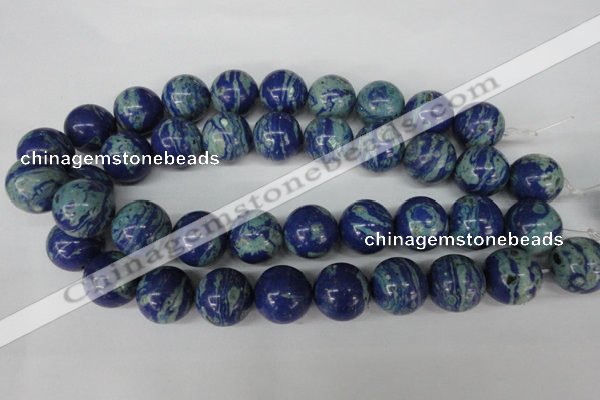 CLA475 15.5 inches 20mm round synthetic lapis lazuli beads