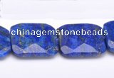 CLA49 Faceted square 25*25mm deep blue dyed lapis lazuli beads