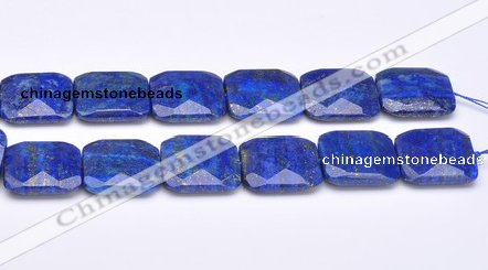 CLA49 Faceted square 25*25mm deep blue dyed lapis lazuli beads