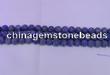 CLA64 15.5 inches 12mm round matte lapis lazuli beads