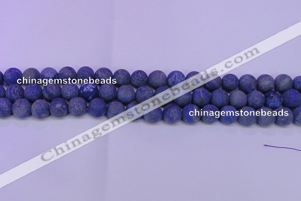 CLA64 15.5 inches 12mm round matte lapis lazuli beads