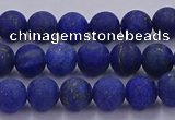 CLA70 15.5 inches 4mm round matte lapis lazuli beads wholesale