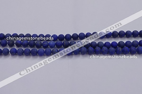 CLA70 15.5 inches 4mm round matte lapis lazuli beads wholesale