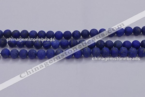 CLA72 15.5 inches 8mm round matte lapis lazuli beads wholesale