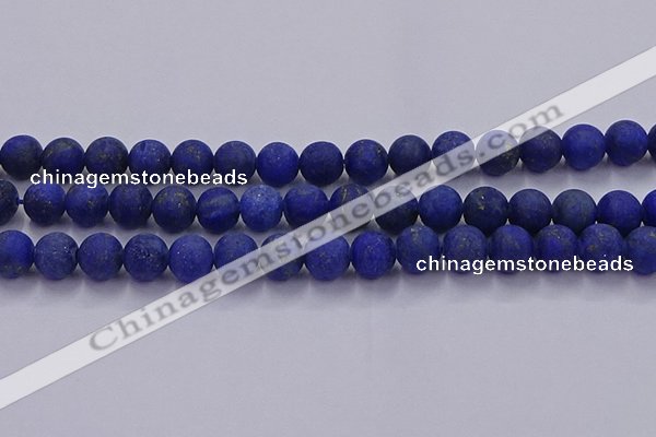 CLA73 15.5 inches 10mm round matte lapis lazuli beads wholesale