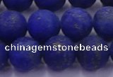 CLA74 15.5 inches 12mm round matte lapis lazuli beads wholesale