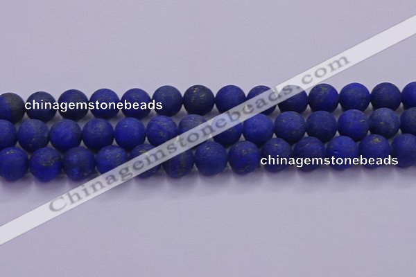 CLA74 15.5 inches 12mm round matte lapis lazuli beads wholesale