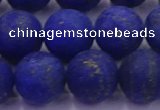 CLA75 15.5 inches 14mm round matte lapis lazuli beads wholesale