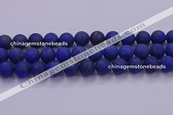 CLA76 15.5 inches 16mm round matte lapis lazuli beads wholesale