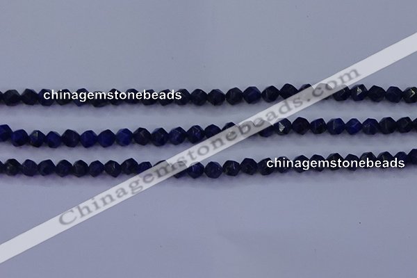 CLA81 15.5 inches 6mm faceted nuggets dyed lapis lazuli beads