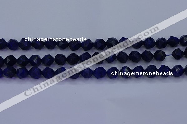 CLA83 15.5 inches 10mm faceted nuggets dyed lapis lazuli beads