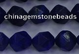 CLA84 15.5 inches 12mm faceted nuggets dyed lapis lazuli beads