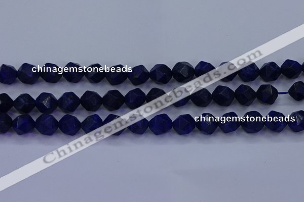 CLA84 15.5 inches 12mm faceted nuggets dyed lapis lazuli beads