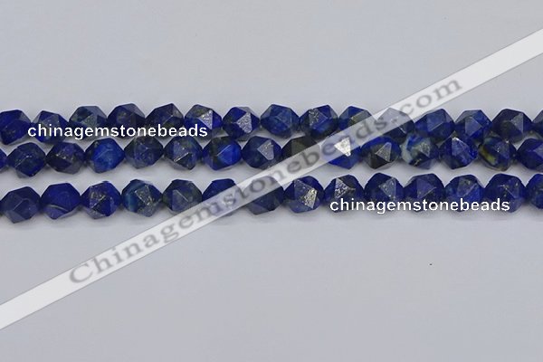 CLA87 15.5 inches 8mm faceted nuggets dyed lapis lazuli beads