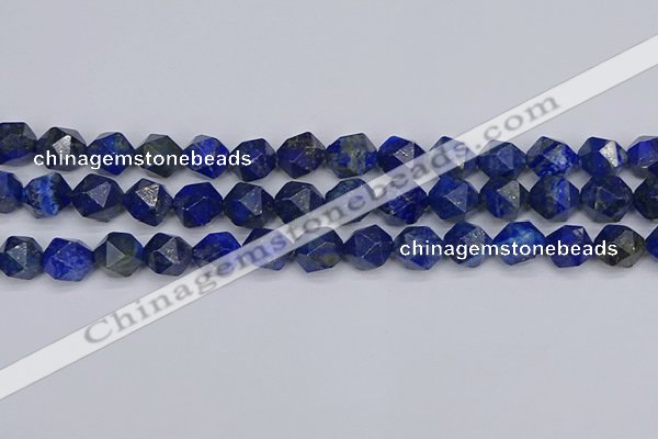 CLA88 15.5 inches 10mm faceted nuggets dyed lapis lazuli beads