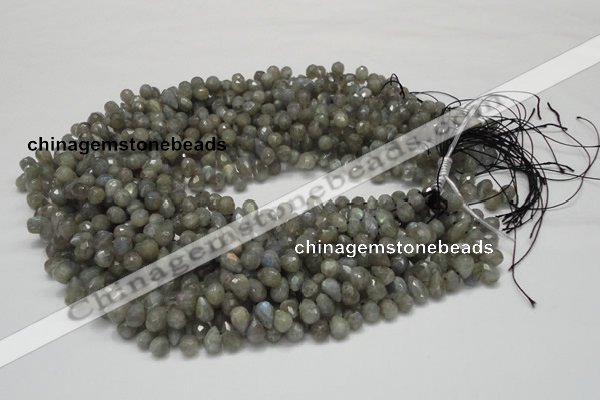 CLB07 16 inches 6*10mm faceted teardrop labradorite beads wholesale