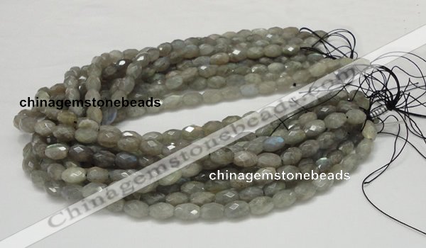 CLB10 16 inches 8*12mm faceted rice labradorite gemstone beads