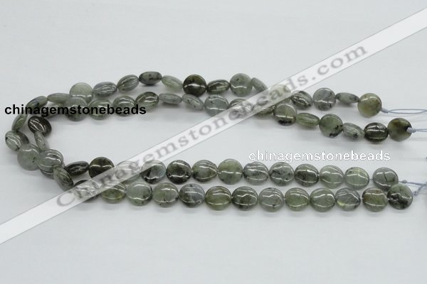 CLB105 15.5 inches 12mm flat round labradorite gemstone beads wholesale