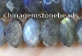 CLB1054 15.5 inches 6*10mm faceted rondelle labradorite gemstone beads