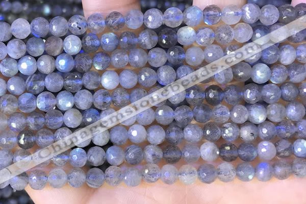 CLB1071 15.5 inches 5mm faceted round labradorite beads