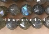 CLB1080 15.5 inches 6mm faceted nuggets labradorite beads