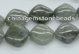 CLB118 15.5 inches 14*14mm diamond labradorite gemstone beads wholesale