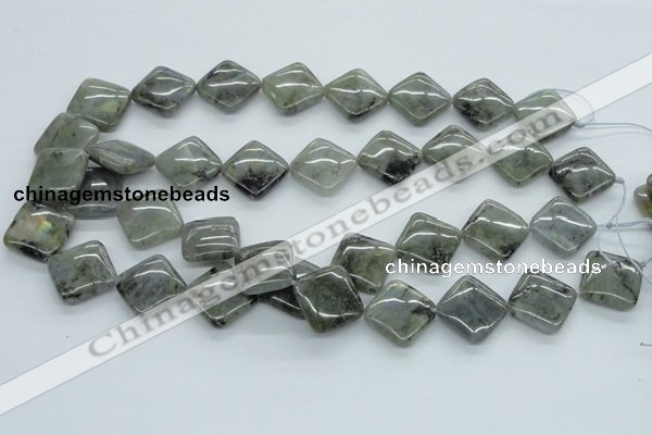 CLB119 15.5 inches 18*18mm diamond labradorite gemstone beads wholesale